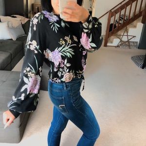 dark floral crewneck